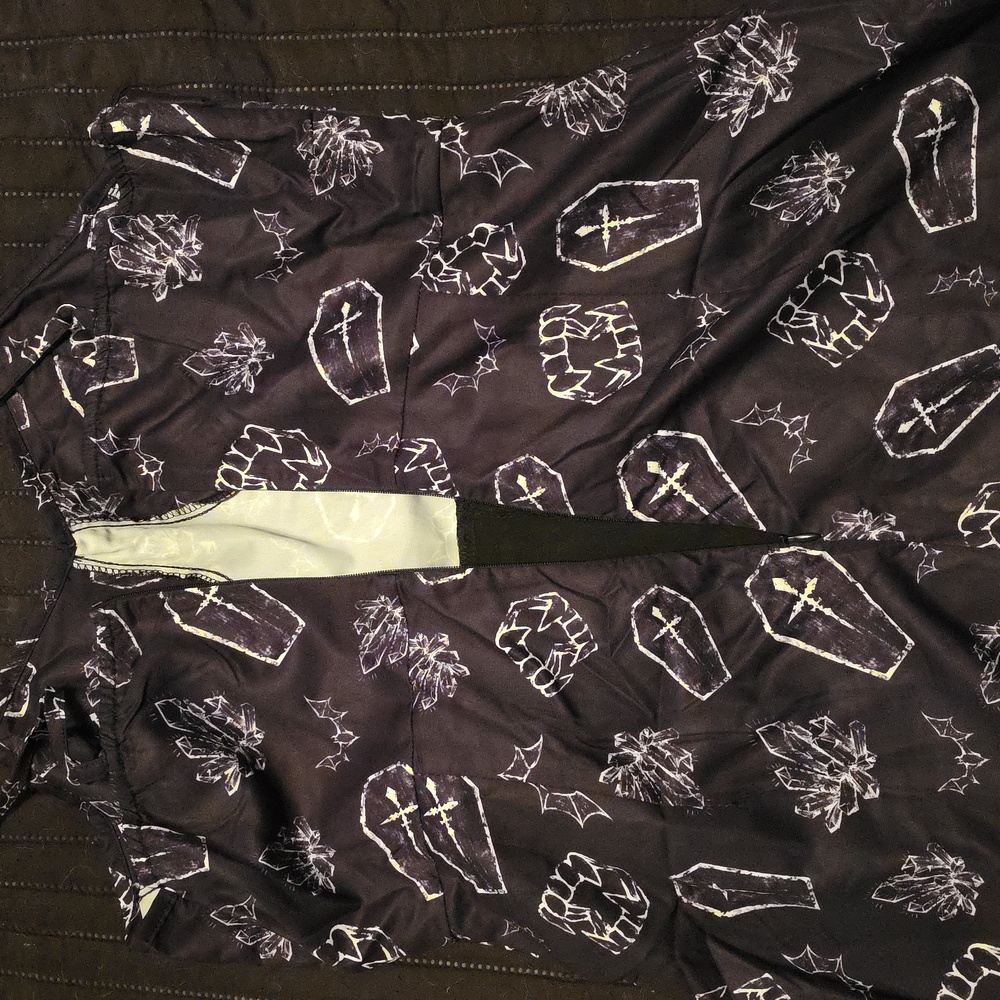 Black Gothic Coffin Print Maxi Dress - Picture 8 of 8